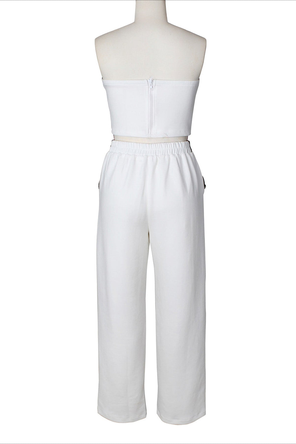 Wide-Leg Pant Suit with Wrap Detail Top Lavish Daily