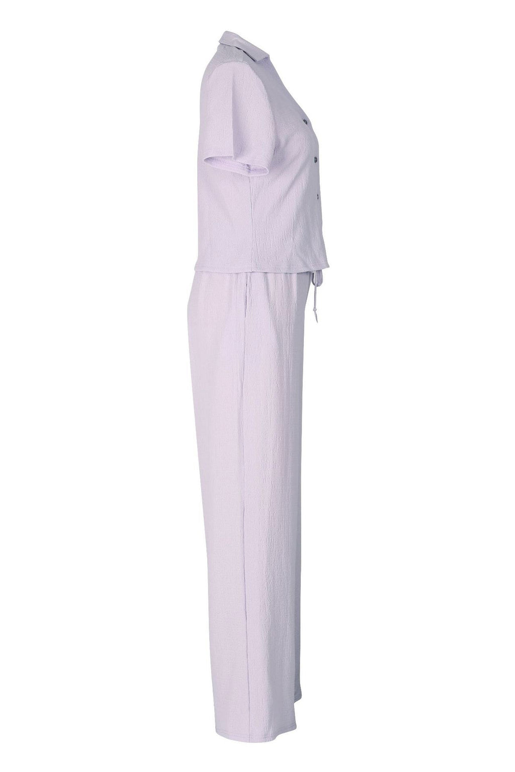 Breathable V-Neck Crinkle Top Set Lavish Daily