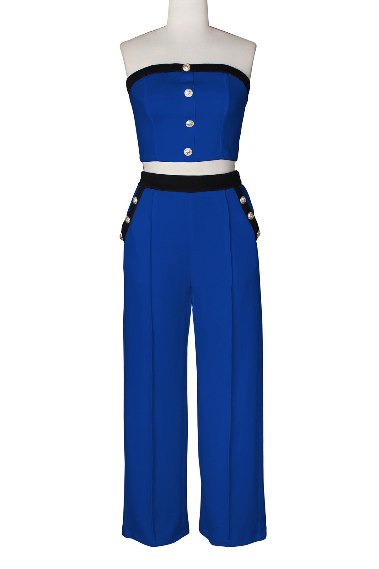 Wide-Leg Pant Suit with Wrap Detail Top Lavish Daily
