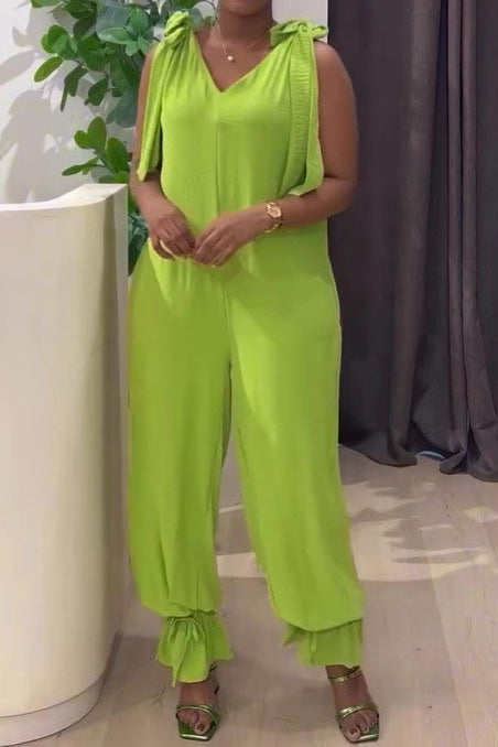Bandage Casual Style Loose Jumpsuit Lavish Daily