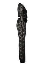 Lace Top and Wide Leg Pants Set LavishDaily