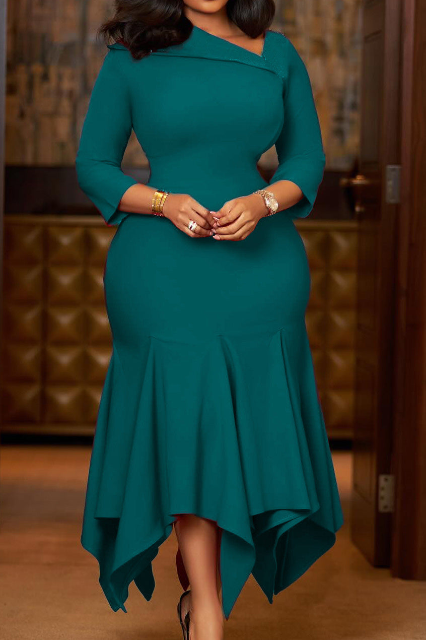 Asymmetrical High-Waist Mermaid Dress Lavish Daily