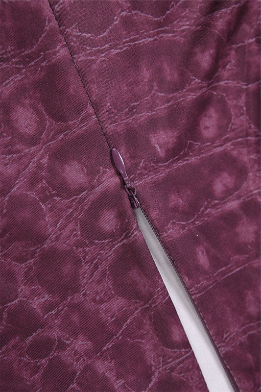 Print Turtleneck Long Sleeve Jumpsuit Lavish Daily