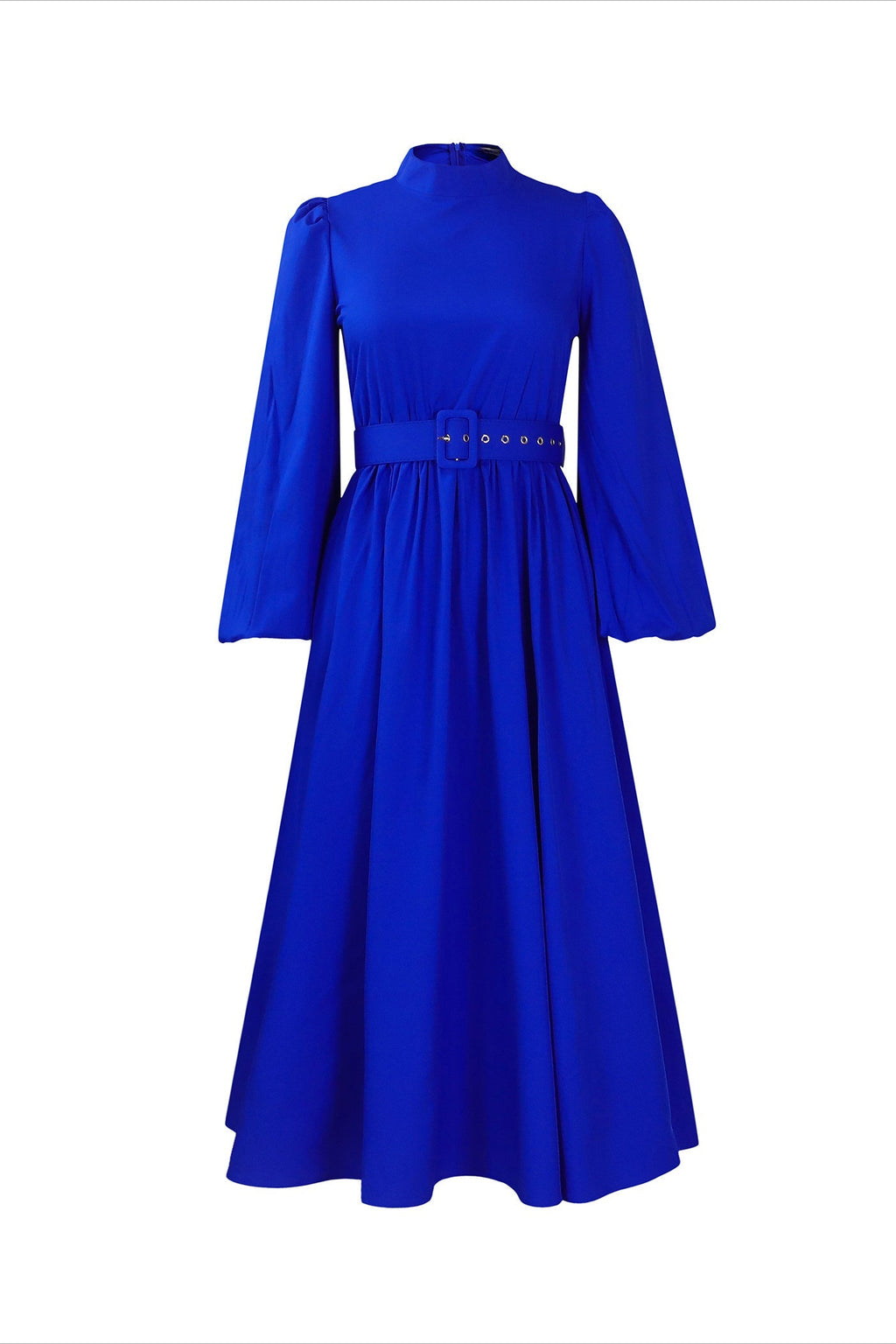 High Neck Puff Sleeve Evening Large Hem Dresses Lavish Daily