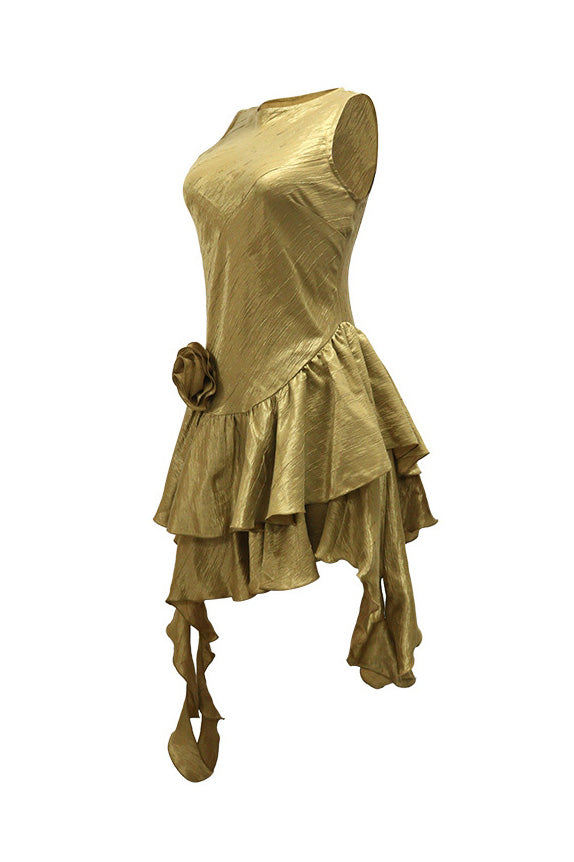 Pleated Ruffle Dress Lavish Daily