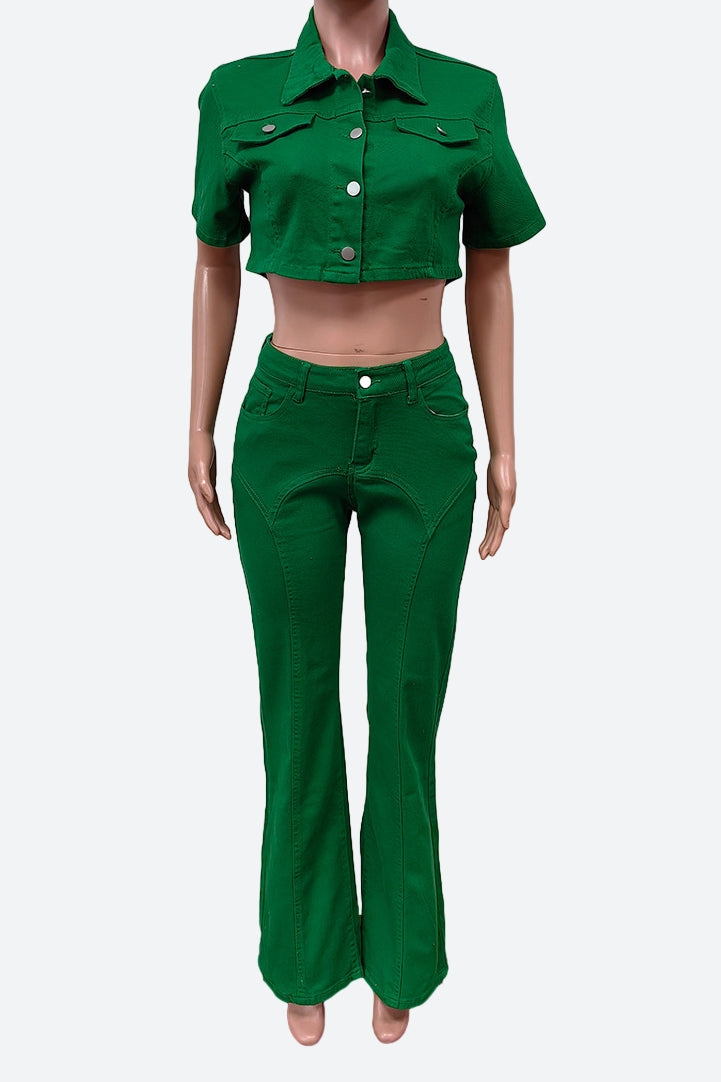 Denim Two Piece Set Lavish Daily