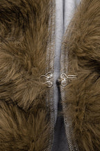 Sweatshirt with Fur Trim LavishDaily