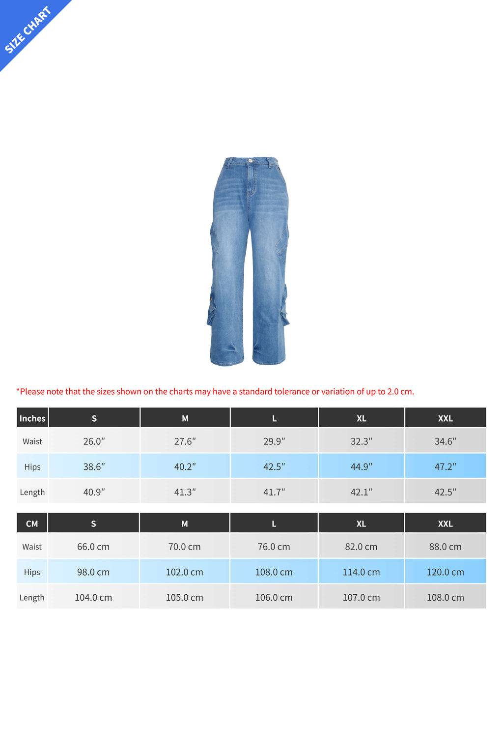 Light Blue Loose Fit Multi-Pocket Jeans Lavish Daily