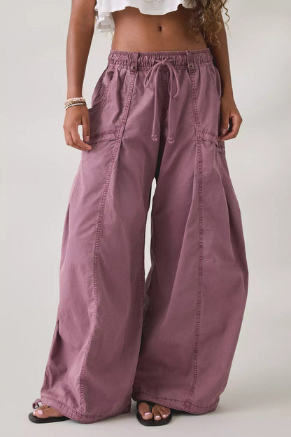 Wide Leg Drawstring Parachute Pant Lavish Daily
