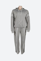 Stripe Hoodie & Pants Set Lavish Daily