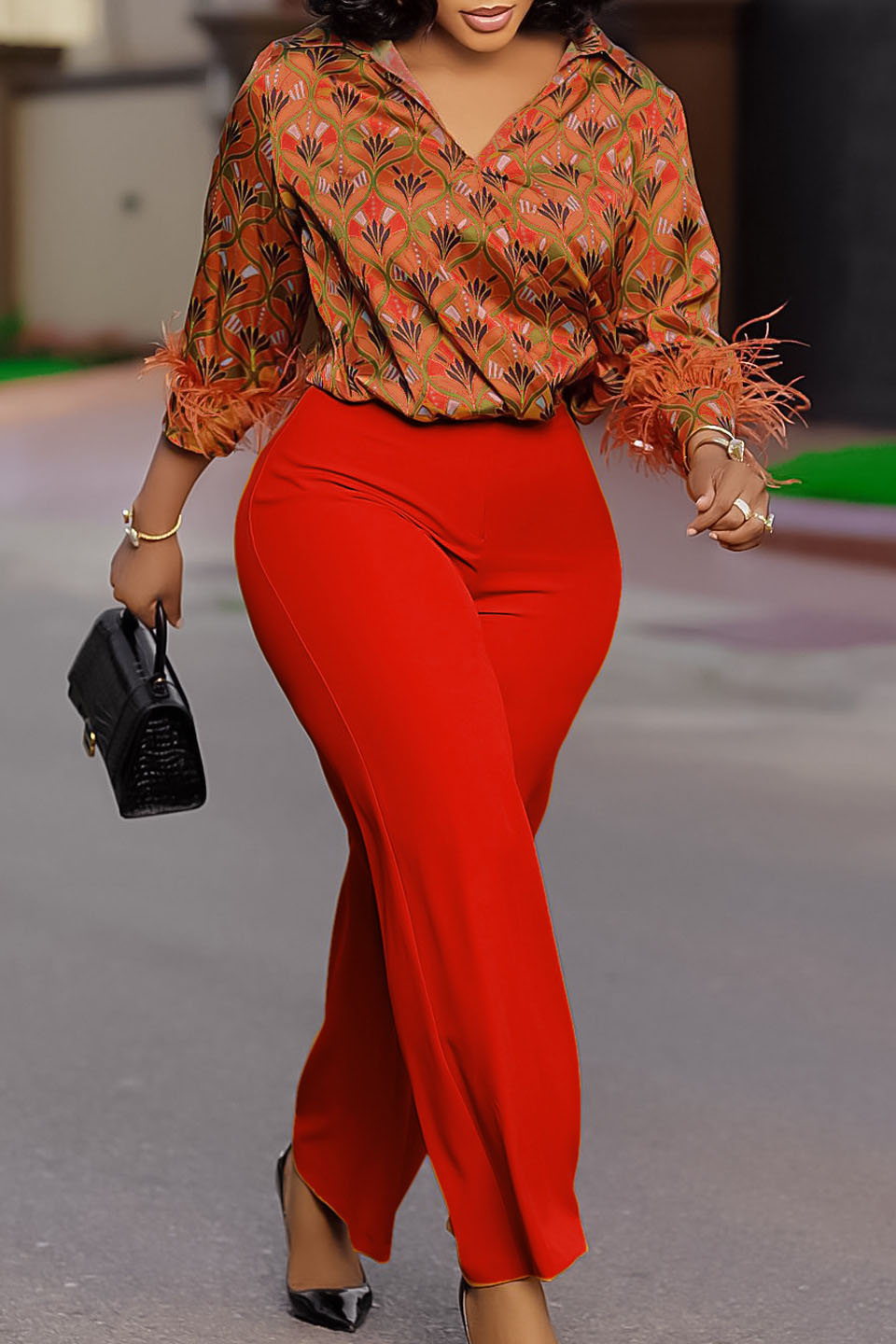 Printed Shirt & Pants Set Lavish Daily