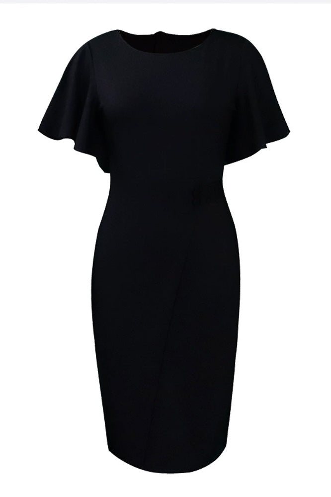 Midi Bodycon Ruffle Sleeve Dress Lavish Daily