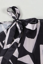 Print Belted Oblique Collar Dresses Lavish Daily
