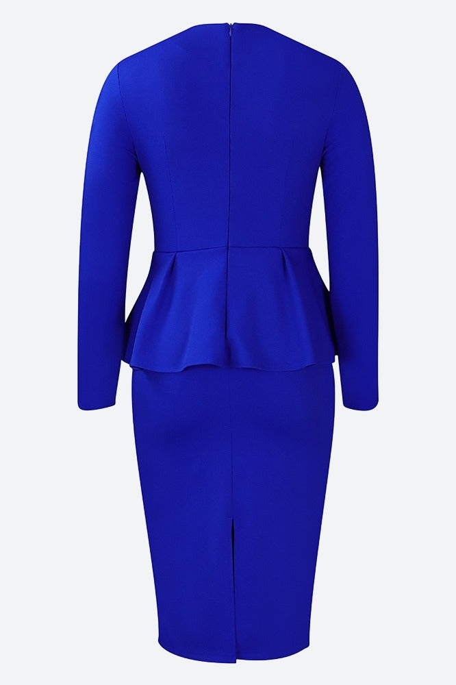 Structured Peplum Midi Dress Lavish Daily