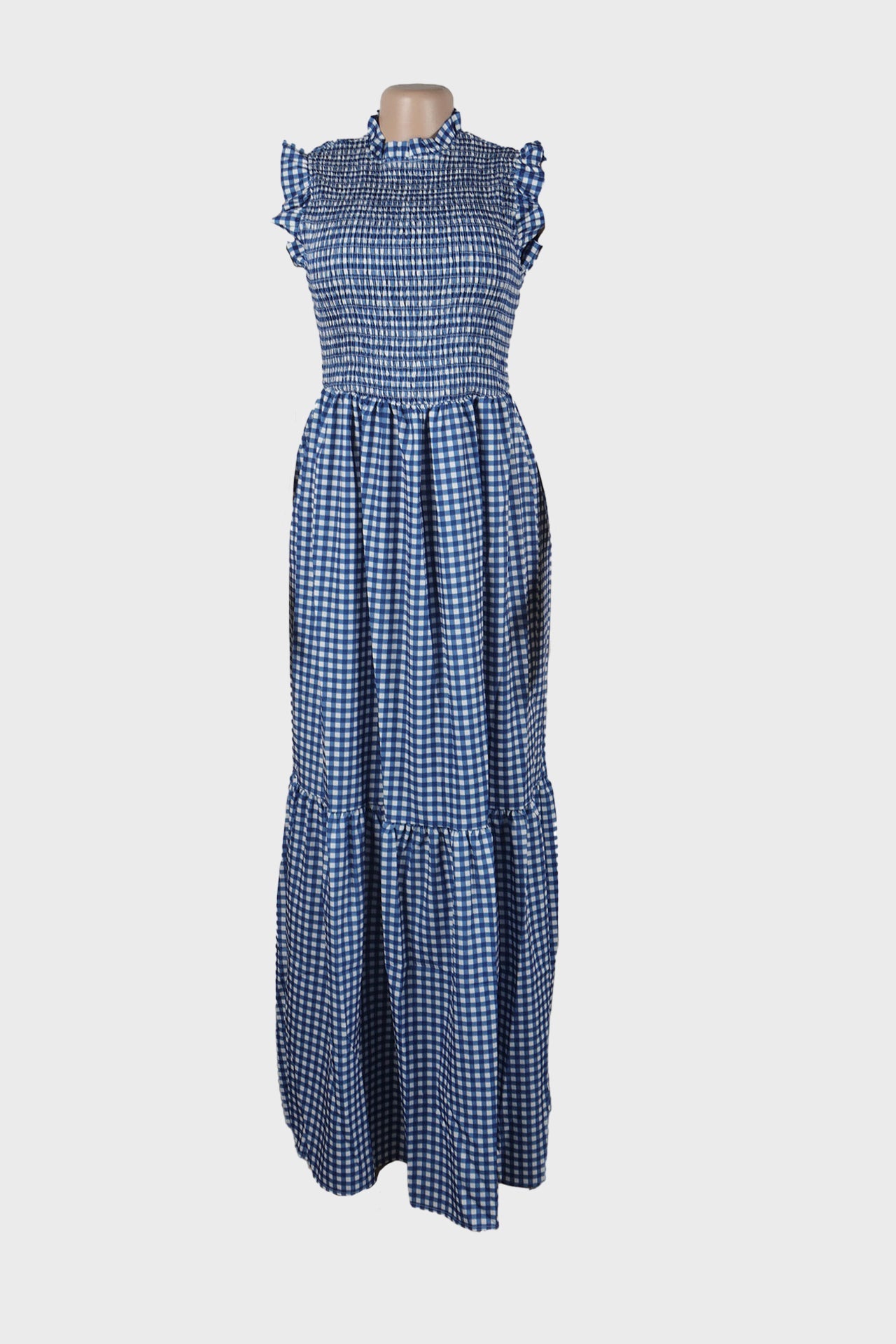 Navy Gingham Dress Lavish Daily