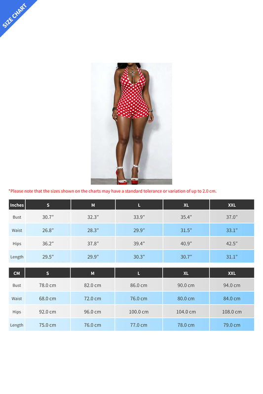 Polka Dot Halter Bodycon Romper Lavish Daily