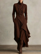 Bohemian Turtleneck Maxi Dress LavishDaily