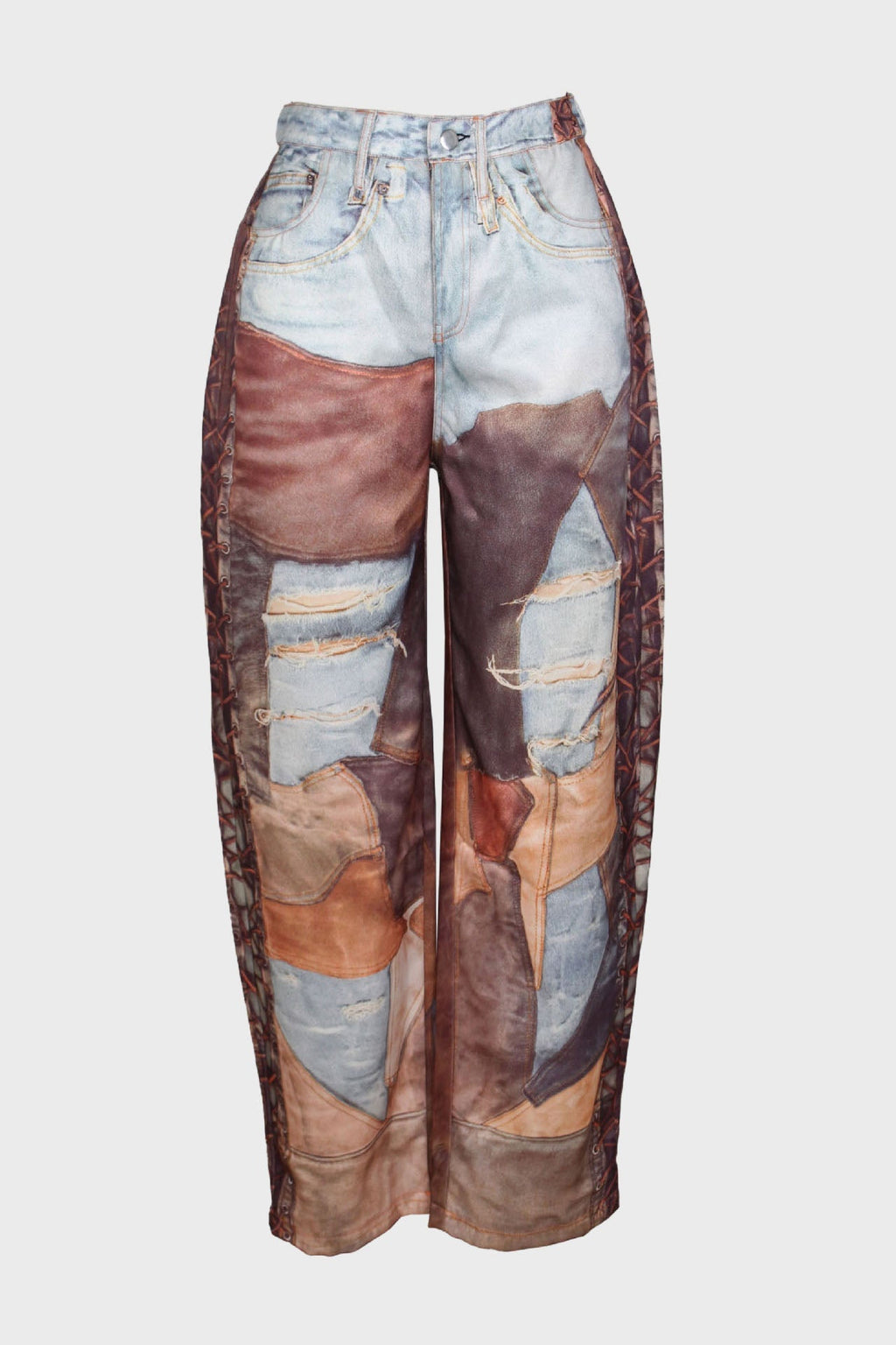 Printed Wide-Leg Casual Trousers Lavish Daily