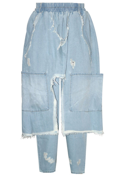 Vintage Ripped Harem Fit Denim Pants Lavish Daily