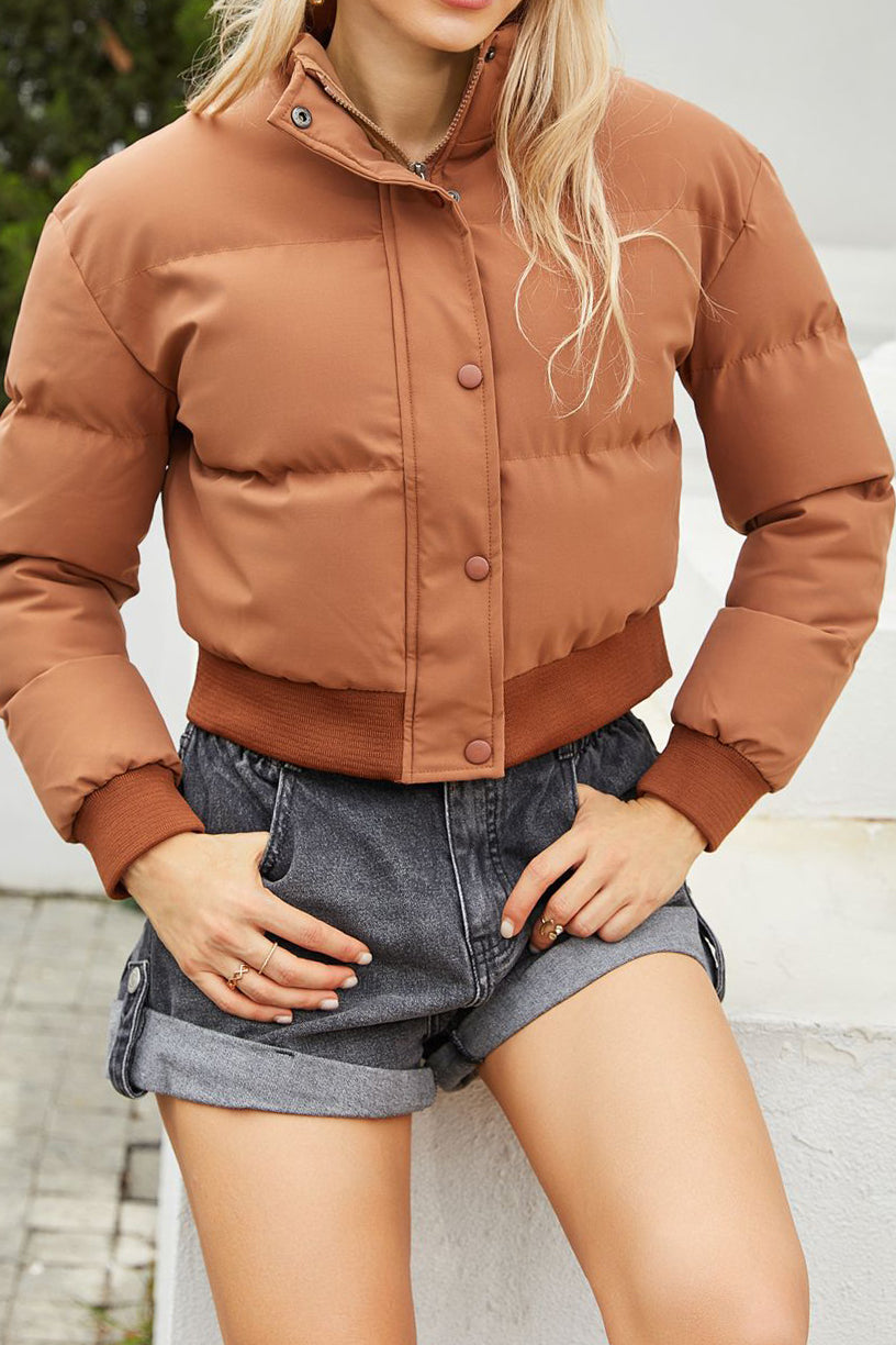 Long Sleeve Puffer Jacket Lavish Daily