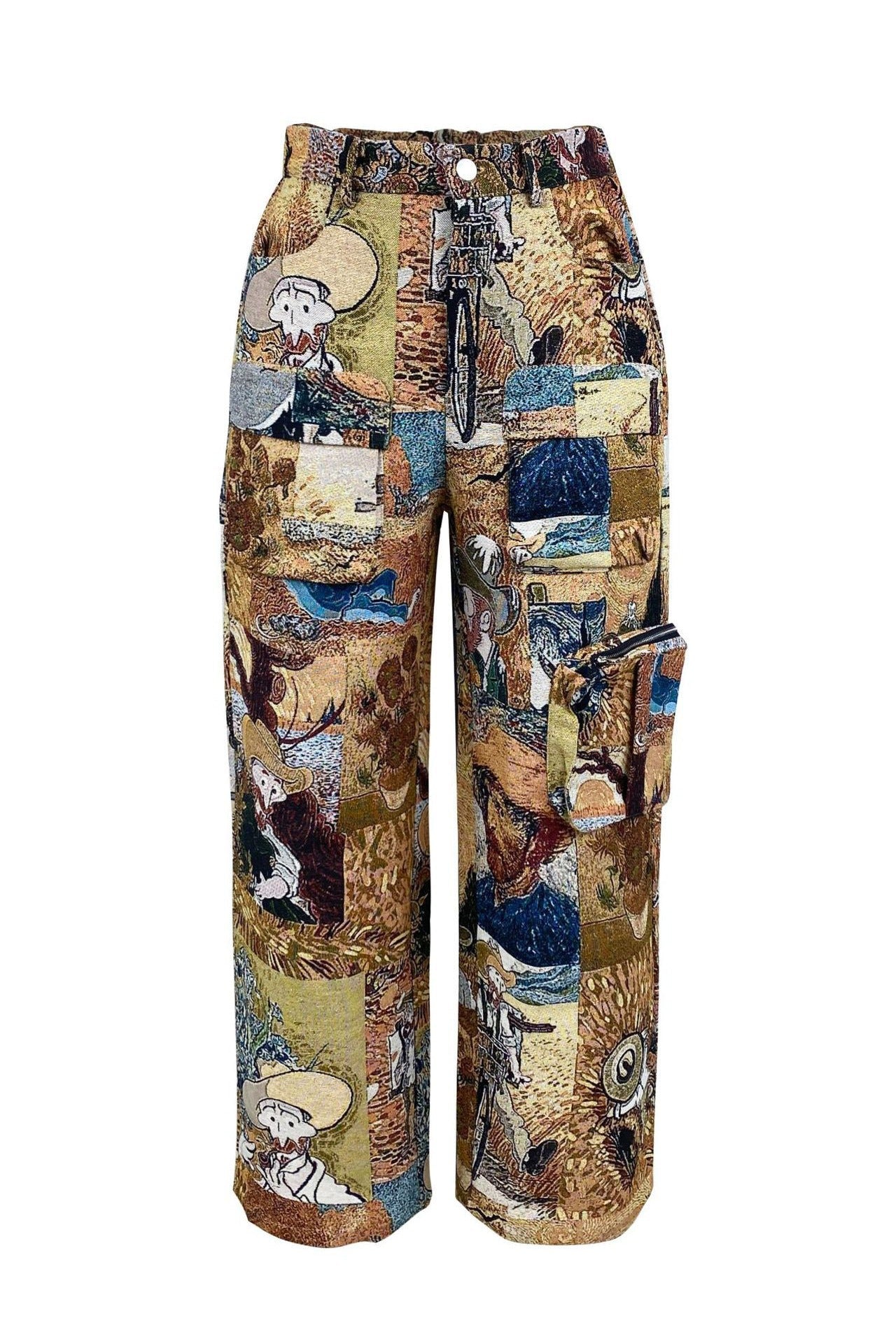 Vintage Casual Jacquard Cargo Pants Lavish Daily