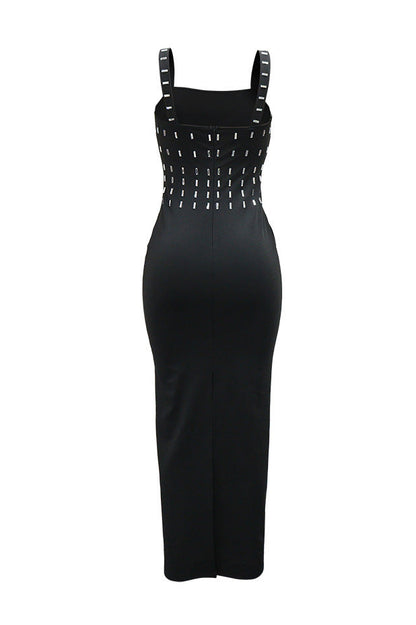 Rhinestone Embellished Strappy Maxi Dress Lavish Daily