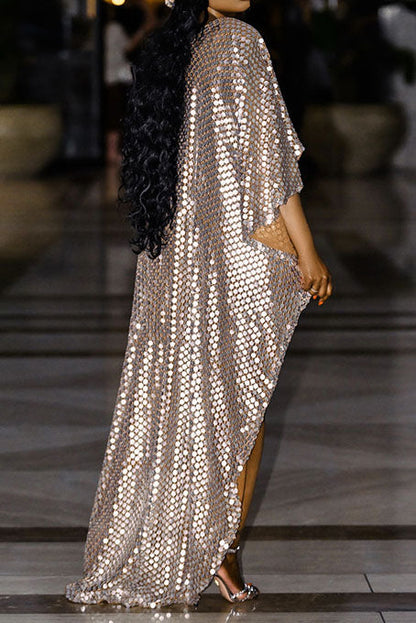 Metallic-Effect Cape Bodysuit Lavish Daily