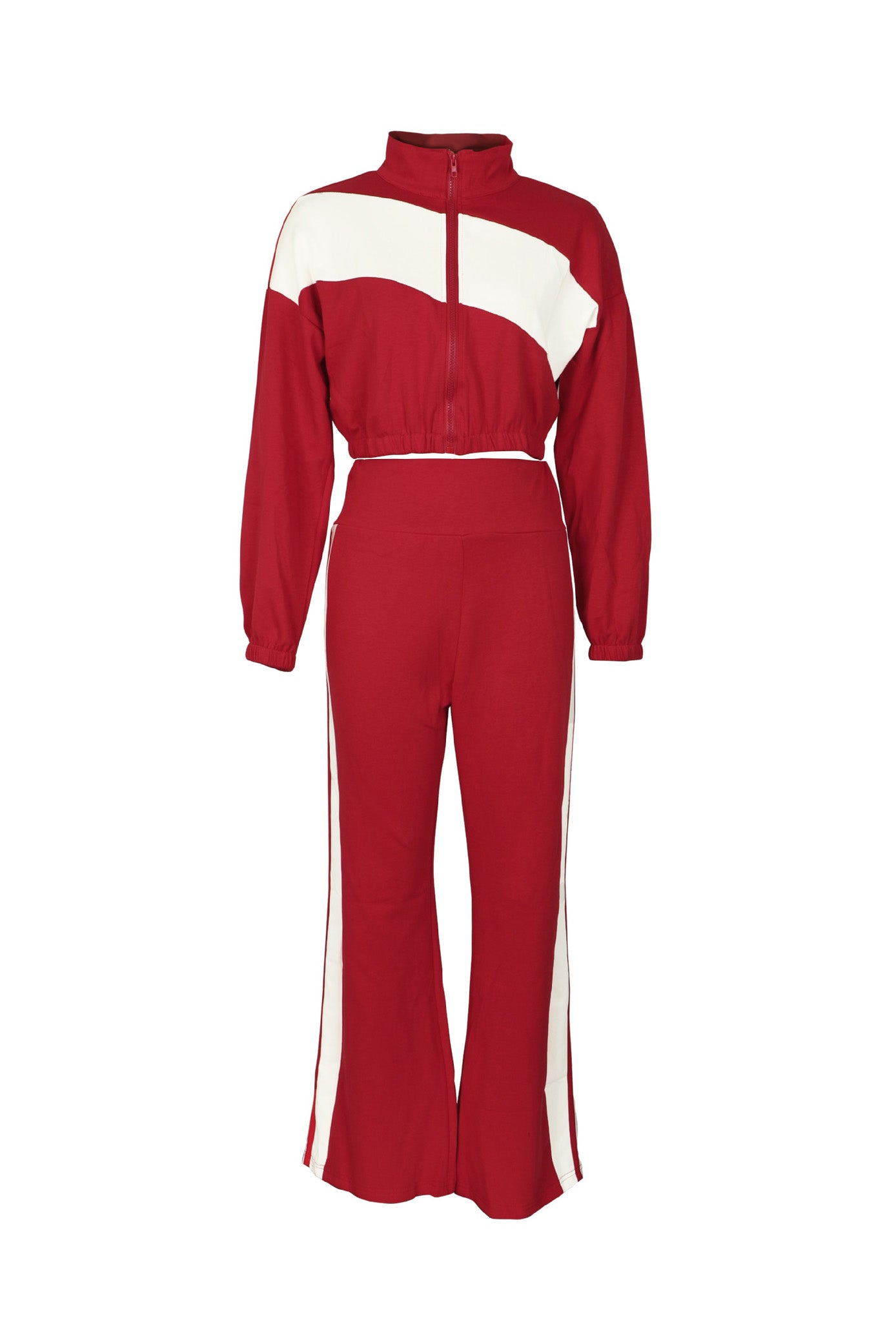 Colorblock Zip Up Jacket and Pants Set Lavish Daily