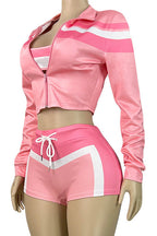 Printed Tie Front Crop Top and Shorts Set Lavish Daily
