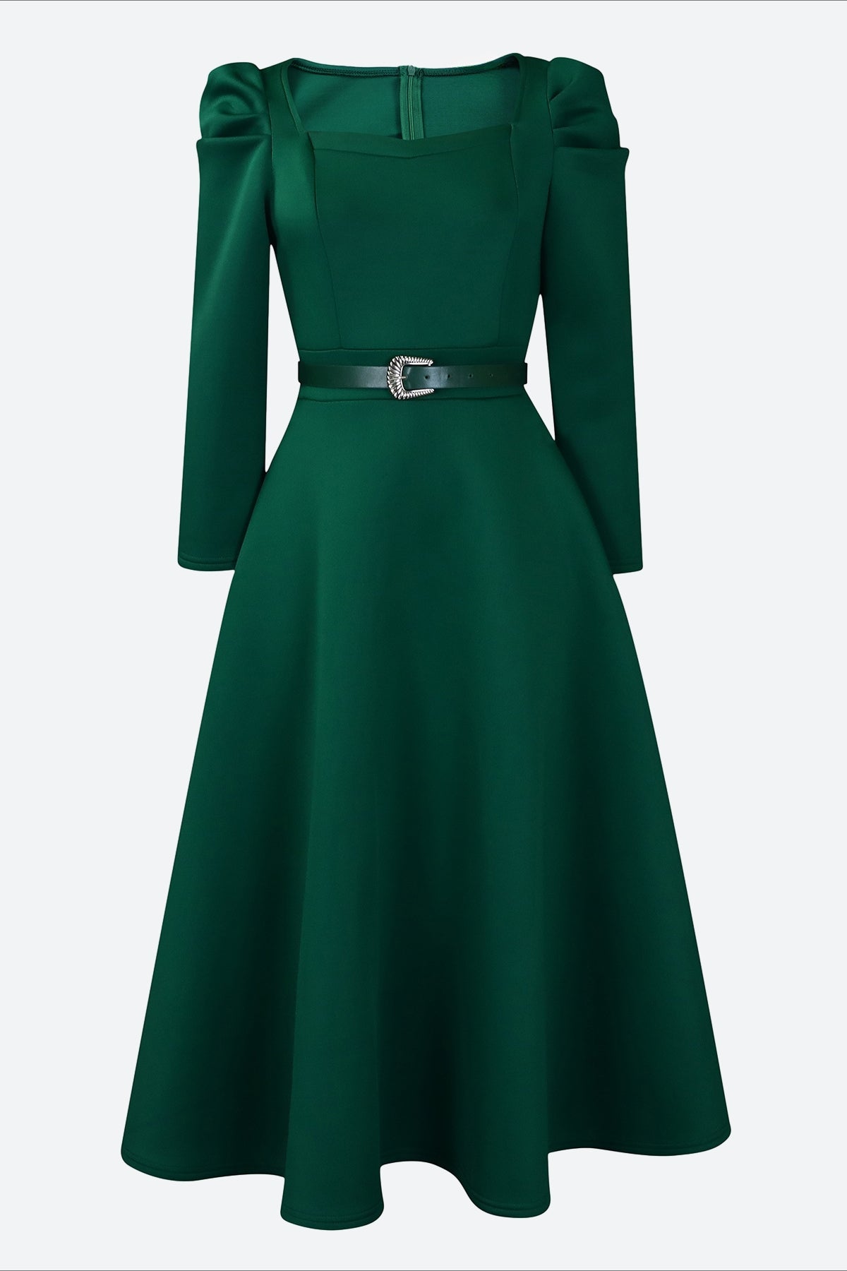 Puff Sleeve Elegant Pleated A-Line Dress Lavish Daily