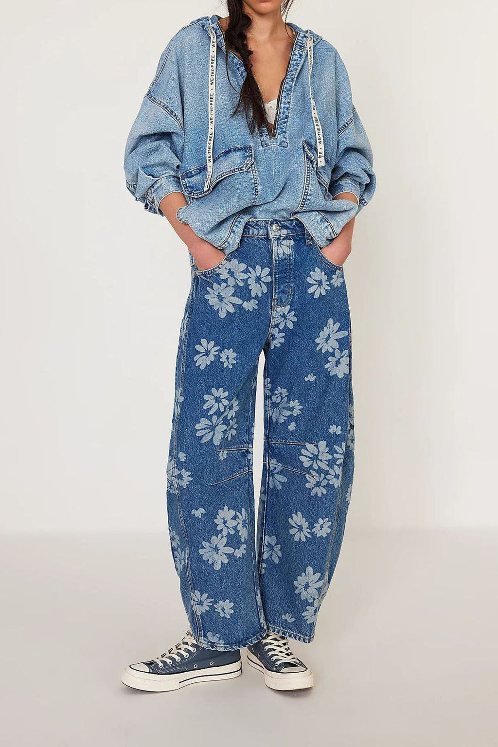 Street Style Plain Long Oversized Jeans Lavish Daily