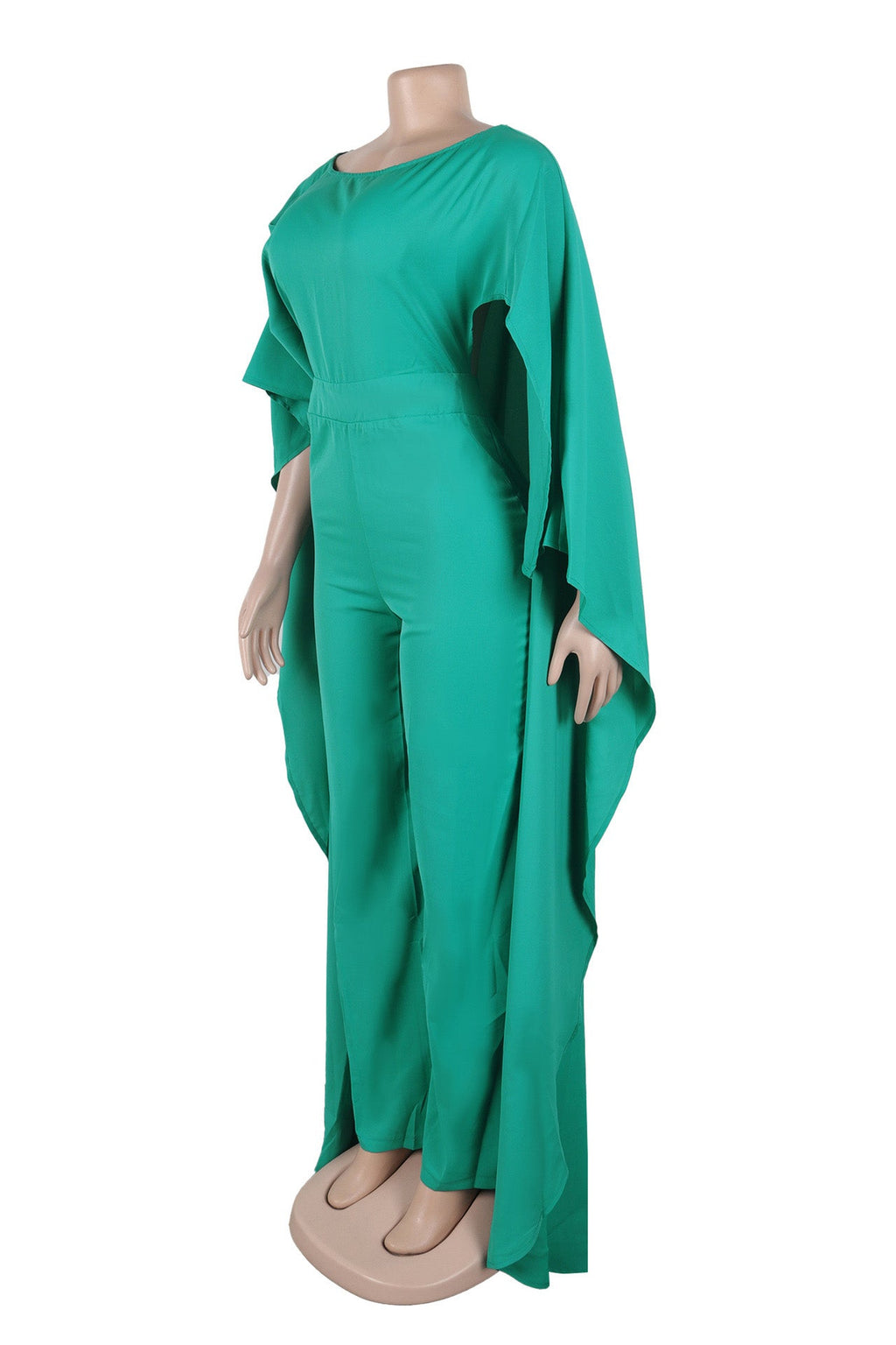 One-Shoulder Cape Palazzo Jumpsuit Lavish Daily