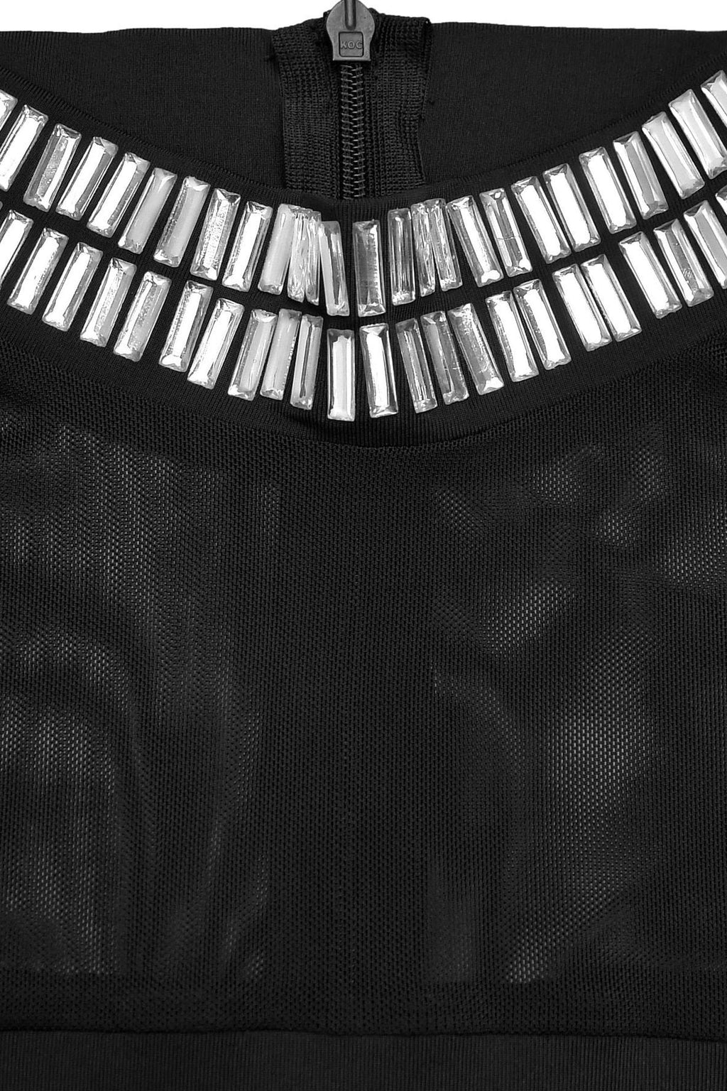 Rhinestone and Mesh Dress LavishDaily