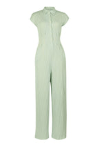 Striped Button-Up Sleeveless Jumpsuit Lavish Daily