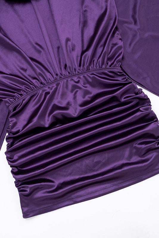 Cowl Neck Batwing Sleeve Mini Dress Lavish Daily