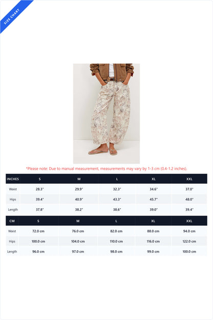 Vintage Cat Print Relaxed Barrel Leg Jeans Lavish Daily