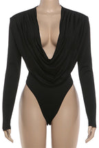 Elegant Swing Collar Long Sleeve Bodysuit Lavish Daily