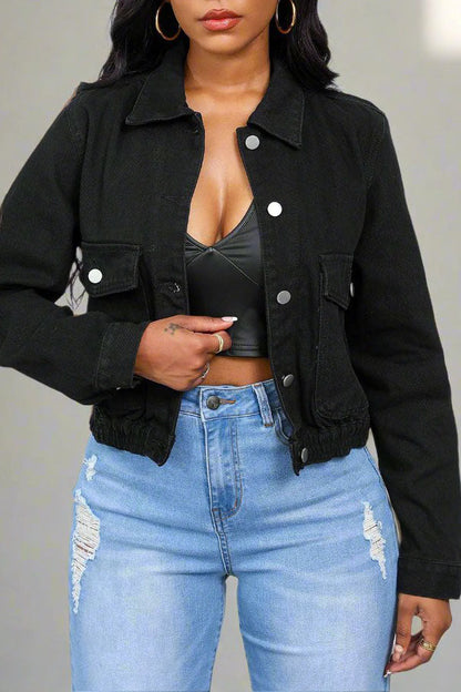 Long Sleeve Denim Jacket Lavish Daily