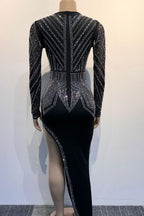 V Neck Mesh See Through Party Dress Lavish Daily