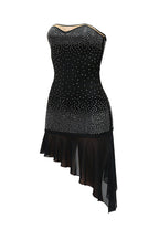 Asymmetric Frill Hem Bandeau Midi Dress Lavish Daily