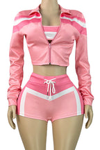 Printed Tie Front Crop Top and Shorts Set Lavish Daily