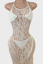 Fishnet Sleeveless Maxi Dress Set Lavish Daily