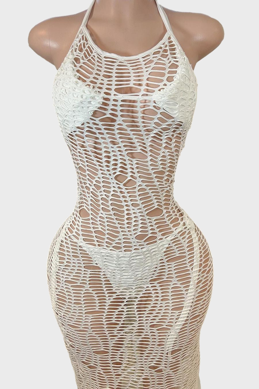 Fishnet Sleeveless Maxi Dress Set Lavish Daily