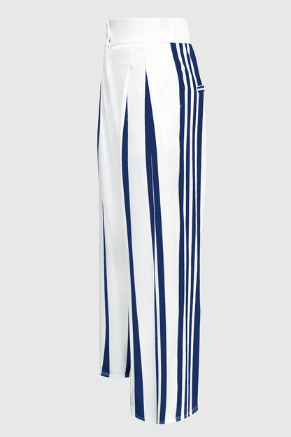 High Waist Striped Wide Leg Pants Lavish Daily