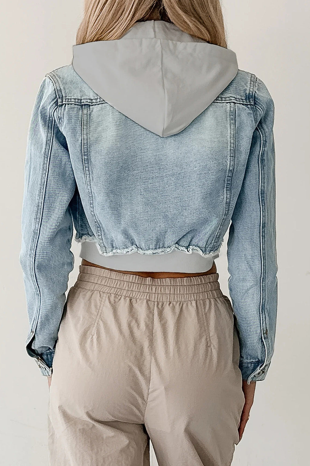 Cropped Layered Denim Jacket Lavish Daily