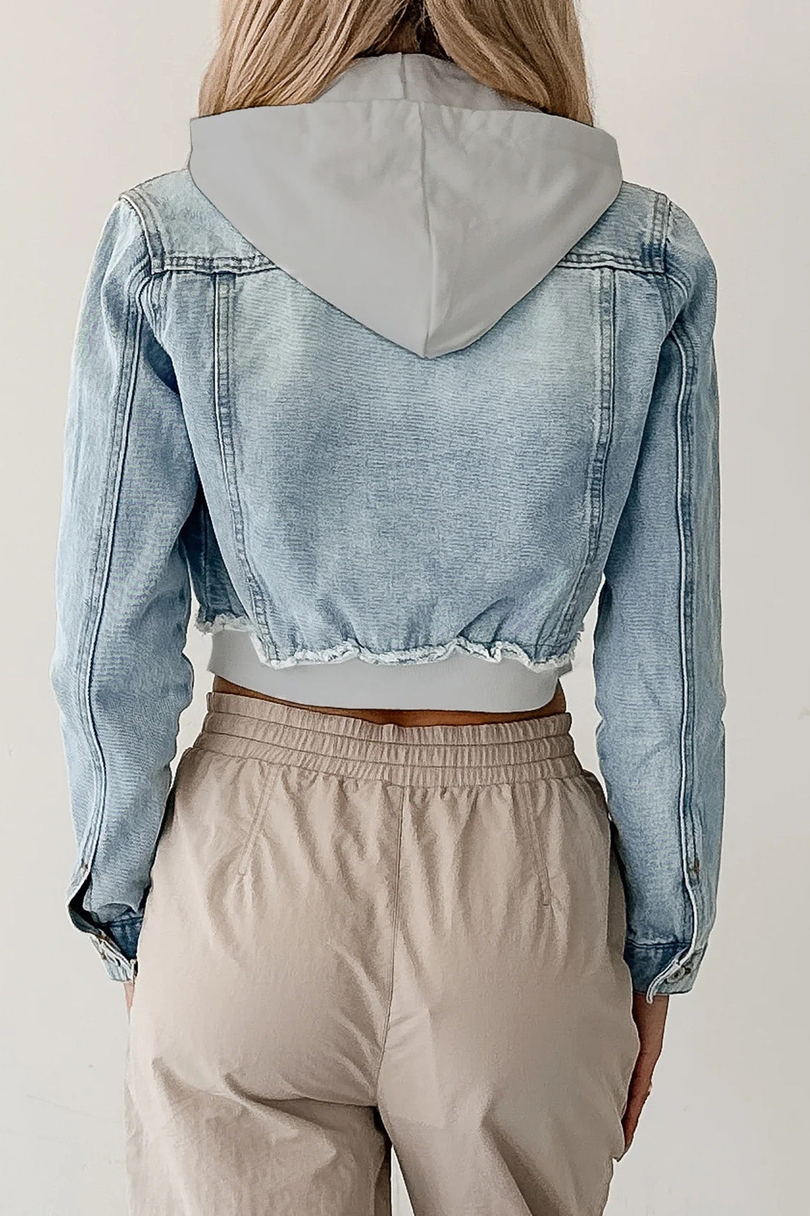 Cropped Layered Denim Jacket Lavish Daily