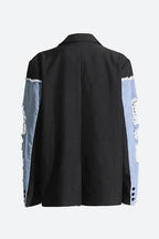 Color Blocking Loose Denim Jacket Lavish Daily