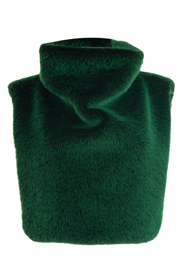 Solid Faux Fur Sleeveless Vest Lavish Daily