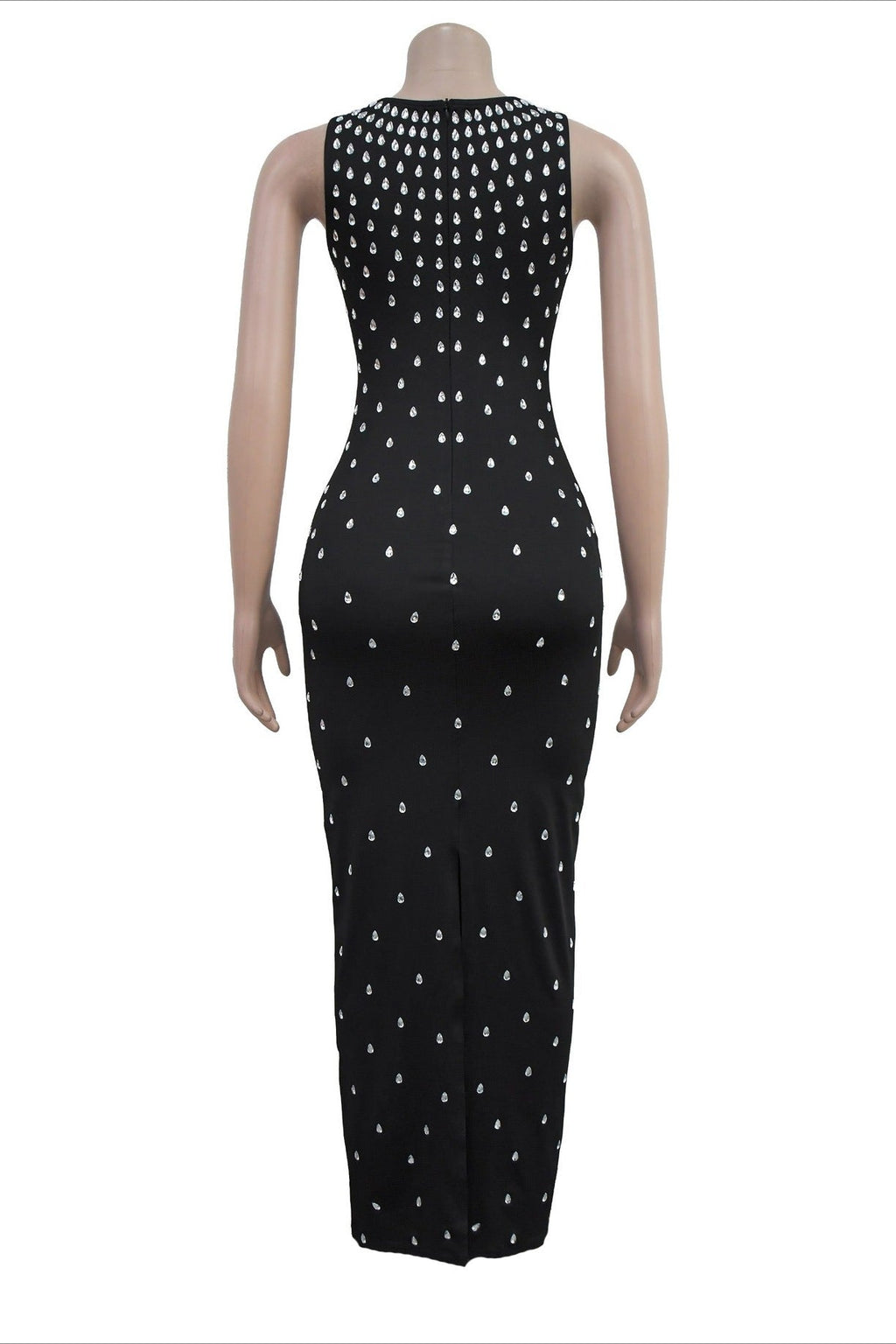 Fitted Dress With Crystal Embellishments LavishDaily