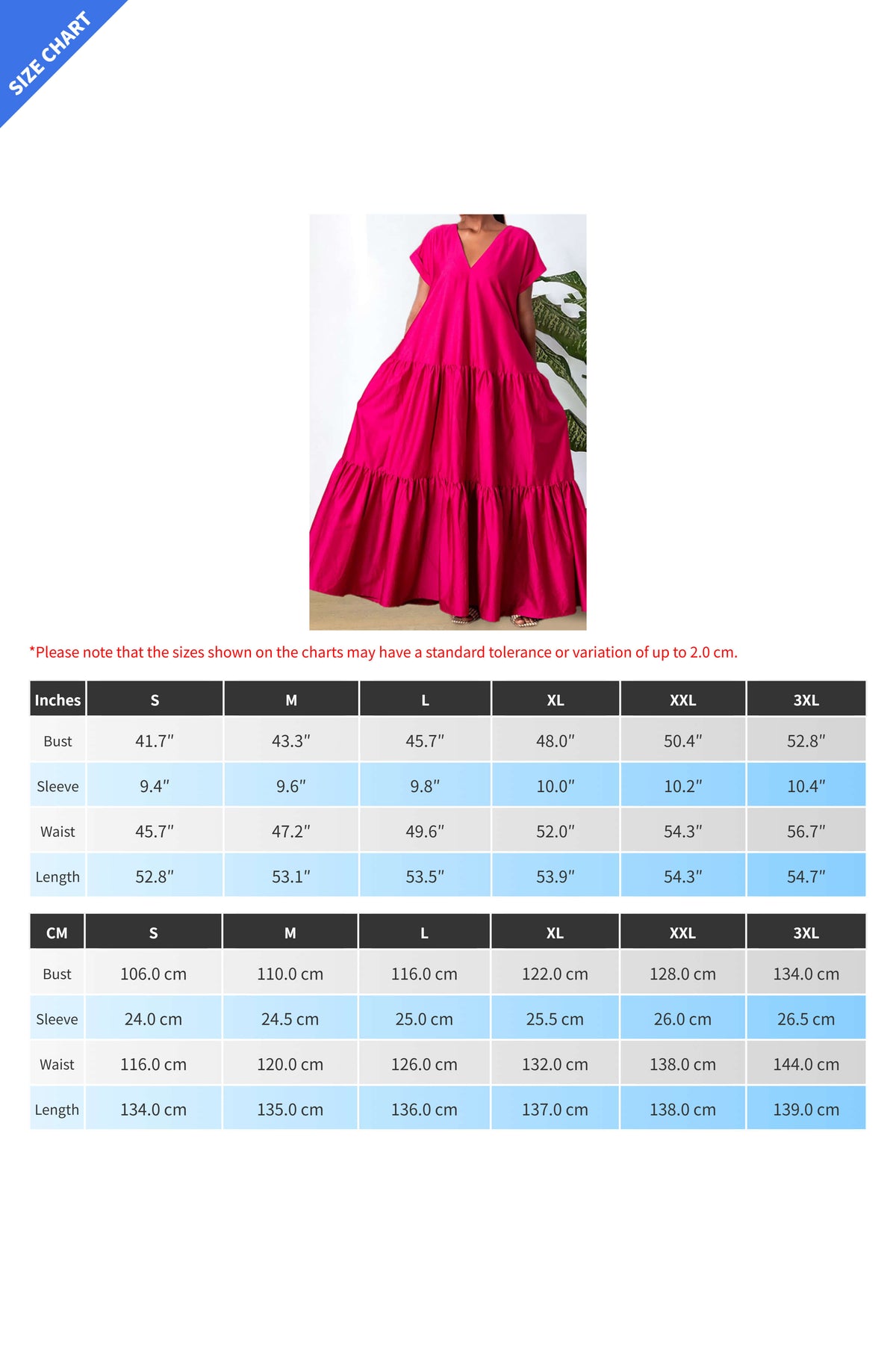 V-Neck Tiered Flowy Smock Maxi Dress Lavish Daily